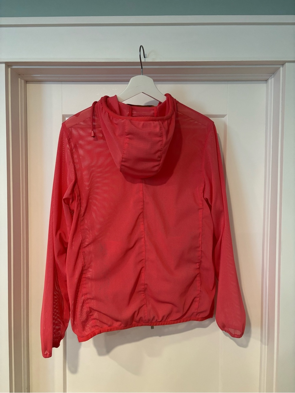K-Way Coral Red Hooded Mesh Jacket - Picture 7 of 13